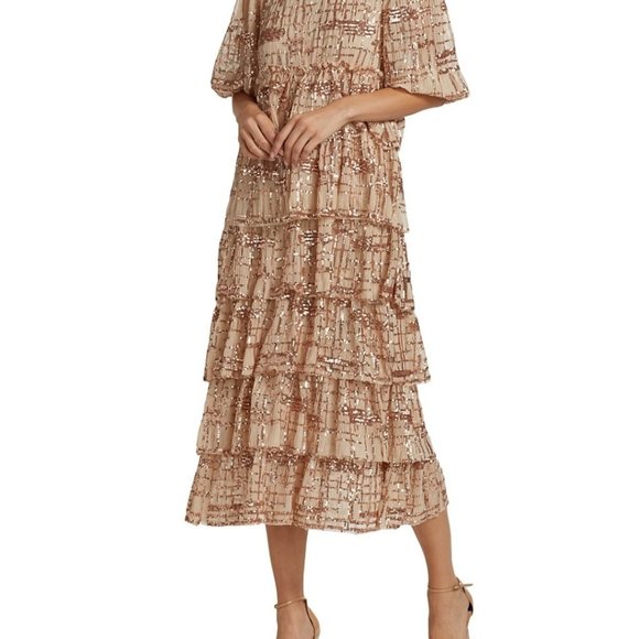 En Saison Tiered Sequin Midi Dress - Picture 9 of 10